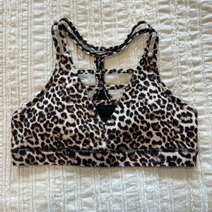 leopard grid bra